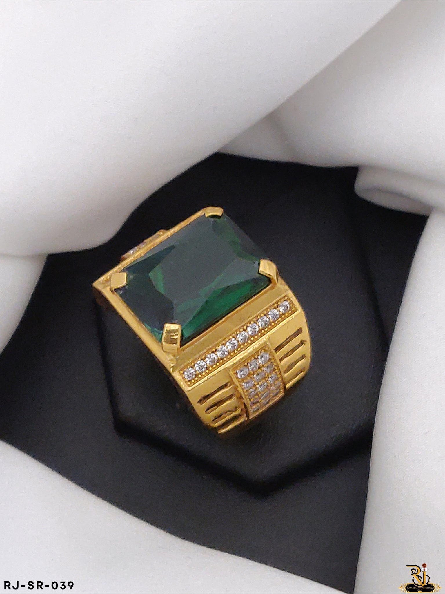 1 Gram Gold Forming - Green Stone Finely Detailed Design Ring For Men -  Style A734 at Rs 2500.00 | Gold Rings | ID: 25863739348